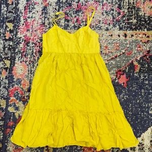 Mustard drop hem sundress